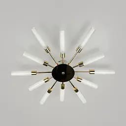 Потолочная золотая люстра в форме солнечных лучей на 12 плафонов G9 Ø 69х8 см Line F | Ст. 1276/12 GD