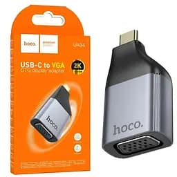 Переходник Hoco UA34 USB-C/VGA алюминий + ABS-пластик поддержка 2K