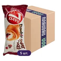 Упаковка круасанів 7 Days Double Super Max ваніль-вишня 550 г (110 г x 5 шт.)