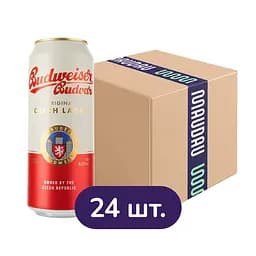 Упаковка пива Budweiser Budvar Original светлого 5% 12 л ж/б (0.5 л х 24 шт.)
