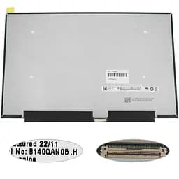 Матриця 14.0" B140QAN05.H 2240х1400, 40pineDP, IPS, LED, SLIM без планок та вушок, матова, роз'єм праворуч внизу для ноутбука