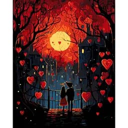 Набір для розпису по номерах Strateg Побачення на чорному фоні 40 х 50 см (AH1209-14)