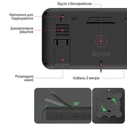 Годинник електронний настінний та настільний LOSSO Premium W-500 інтер'єрні світлодіодні White (18969) - мініатюра 8