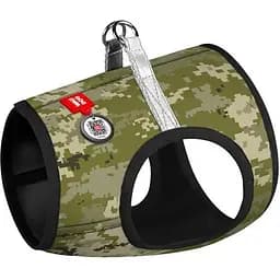 Шлея для собак Waudog Clothes м'яка з QR паспортом, "Мілітарі", XS1