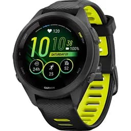 Смарт-годинник Garmin Forerunner 265S Black Bezel and Case with Black/Yellow Silicone Band 010-02810-03 (89362)