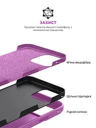 Силиконовый чехол для Apple iPhone 16 Pro Max, ICON2 Case, фиолетовый, противоударный, панель, защита всего корпуса, матовая поверхность Soft Touch, выступает над дисплеем, совместим с защитными стеклами и пленками, с микрофиброй, ArmorStandart (ARM79642) - мініатюра 6