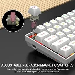 Ігрова магнітна клавіатура E-Yooso HZ-68 / Pink Magnetic Switch / RGB / 8К / Hall Switch / White - мініатюра 4