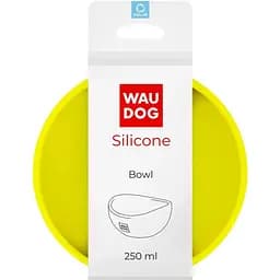 Миска для котів та малих порід собак Waudog Silicone, 250 мл, жовта - мініатюра 4