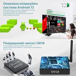 Смарт ТВ приставка Tanix TX68 4/64GB Allwinner H618 Android TV 12, медіаплеєр 4K HDR - мініатюра 9