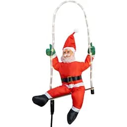 Новорічна світлодіодна декорація Devilon Дід Мороз на гойдалці 30 см (810245)
