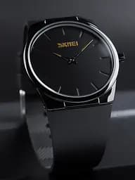 Наручний класичний годинник Skmei 1601S Чорний з чорним - мініатюра 4