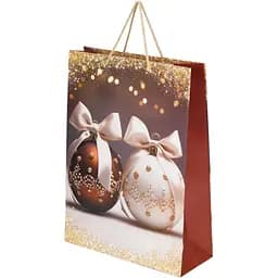 Пакет подарунковий новорічний Дві кулі з бантом YX050954 Різнокольоровий (NY)