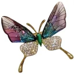 Брошь Бабочка женская брошь-булавка розовая