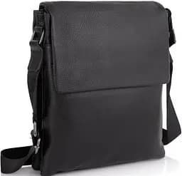 Шкіряний чоловічий месенджер Tiding Bag Чорний
