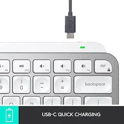 Клавіатура Logitech MX Keys мінімалістська та бездротова з підсвічуванням, компактна, Bluetooth, підсвічування Б\в - мініатюра 6