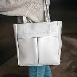 Шопер шкіряний білий жіночий Handycover S429 з 2 ручками - мініатюра 2