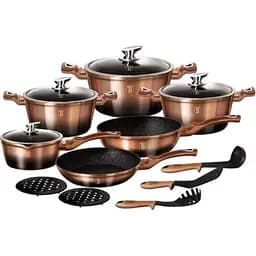 Набір посуду Berlinger Haus Rose Gold Noir, 15 шт (BH 1900)