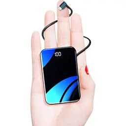 Портативний зарядний пристрій для iPhone із вбудованим кабелем, 22,5 Вт PD USB-C швидкозарядний 10000 мАг