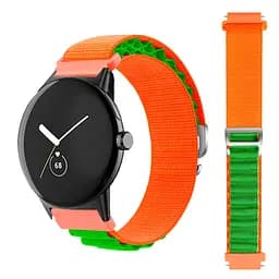 Ремінець для Xiaomi Amazfit GTS 22e34 mini - оранжево-зелений Watchbands NormalCloth Wave ширина кріплення 20мм нейлоновий (W26-7WB67878447) - мініатюра 3