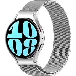 Ремінець для Samsung Galaxy Watch 4 44mm - сріблястий ширина кріплення 20мм металевий Watchbands Milanese Button (W42-5WB52832670)
