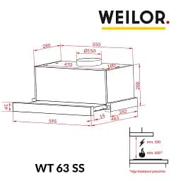 Витяжка телескопічна WEILOR WT 63 SS - мініатюра 12