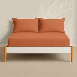 Простирадло Cosas на резинці фланель 100х200 amber, теракотовий (Flannel_29Amber_100x200x20) - мініатюра 4