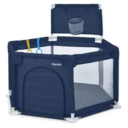 Детская кровать-манеж MR 1340-BL, ширина с ножками 132 см