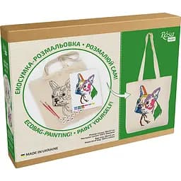 Екосумка-розмальовка, Яскравий мопс , бавовна 220 г/м2, 38х42см, ROSA Talent - мініатюра 2
