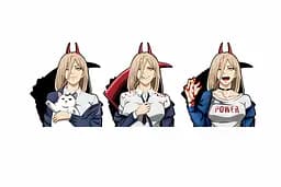 Голографічна наклейка Людина бензопила Павер Chainsaw Man Power 110 х 130