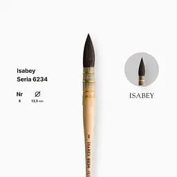 Пензель білка кругла Isabey, №6, французька в`язка, коротка ручка - мініатюра 2