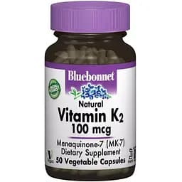Витамин K2 Bluebonnet Nutrition 100 мкг 50 вегетарианских капсул