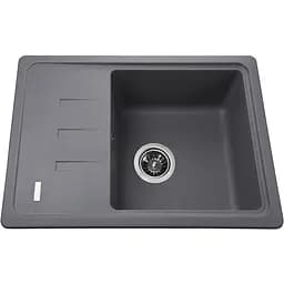Гранітна мийка Globus Lux Mono сірий металік 620х435мм-А0003