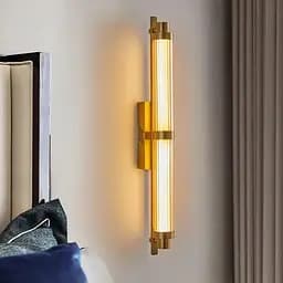 Бра з скляним корпусом та латуними деталями довжиною 70 см Арт. C23/700 AB Line F