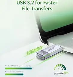 USB Flash Acer UT300 256GB Dual Drive USB-C & USB-A, Retail (UT300-256GB) - мініатюра 3