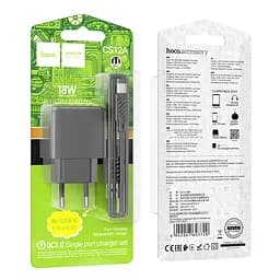 МЗП Hoco CS12A Ocean single port QC3.0 charger set (Type-C) (EU) Black - мініатюра 2