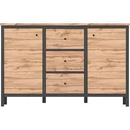 Комод в гостиную Gerbor Чос KOM2D3S Дуб Тахо/Черный (GRB-1167)