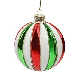 Ялинкова куля "Смугастий святковий настрій" Ø10 см, YQ1457073