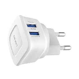Мережевий зарядний пристрій LDNIO DL-AC66 Wall Charger 2 USB + кабель Iphone
