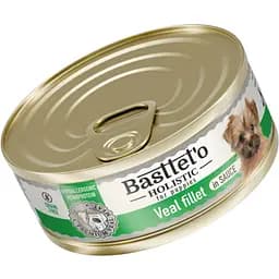 Влажный корм для щенков Basttet`o Holistic кусочки филе телятины в соусе 85 г ж/б