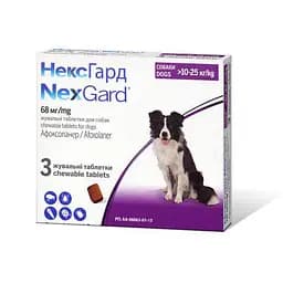 Таблетки Boehringer Ingelheim NexGard від бліх і кліщів для собак L 10-25 кг