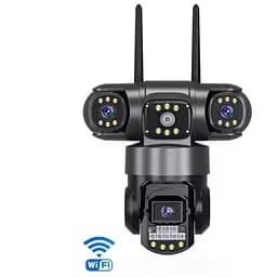 Уличная поворотная камера видеонаблюдения SC-28-4G, сим карта, три объектива, разрешение двенадцать мегапикселей, ночное видение,