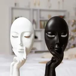 Статуетка декоративна МВМ My Home Маска чорна (DH-ST-03 BLACK) - мініатюра 6
