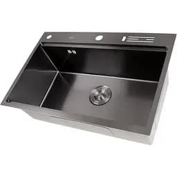 Комплект чорної мийки на кухню та змішувача Nett з нержавіючої сталі NB-7048