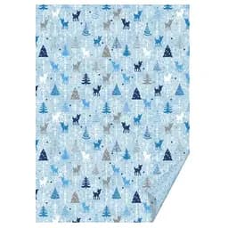 Папір з малюнком "Новий рік" А4(21х29,7см) двосторонній Блакитний 300г/м2 Heyda