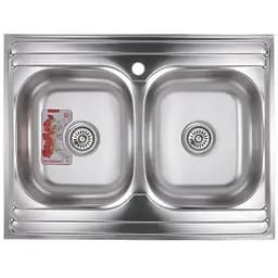 Кухонна мийка Zerix Z8060B-08-180MD Double micro decor ZS0611, Decor