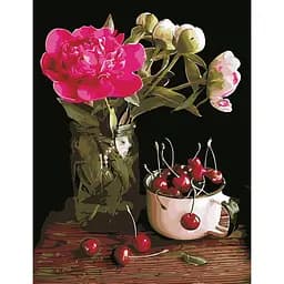 Картина по номерам Півонії і вишні ArtStory 50х65 см різнокольоровий 000169368