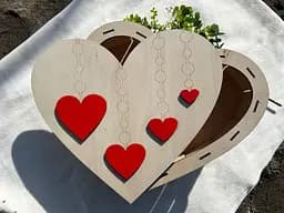 Подарункова коробка для квітів у формі серця з дерева, декоративна коробка для подарунків