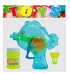 Мыльные пузыри пистолет-рыбка, 14 см, со световыми эффектами, с запасной насадкой (в ассортименте)