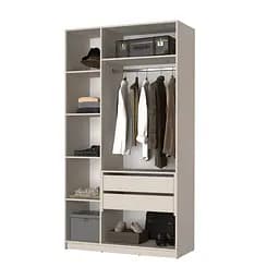 Шафа 3-дверна з антресоллю MebelStar Оскар ДСП BL-B, блок шухляд 120x52x260 см Аляска білий (MBS-4902) - мініатюра 2