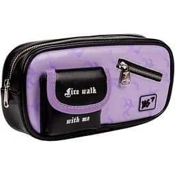 Пенал м'який Yes PH-20-3 Urban Disign Style, 21х10х5 см, бузковий із чорним (533242)